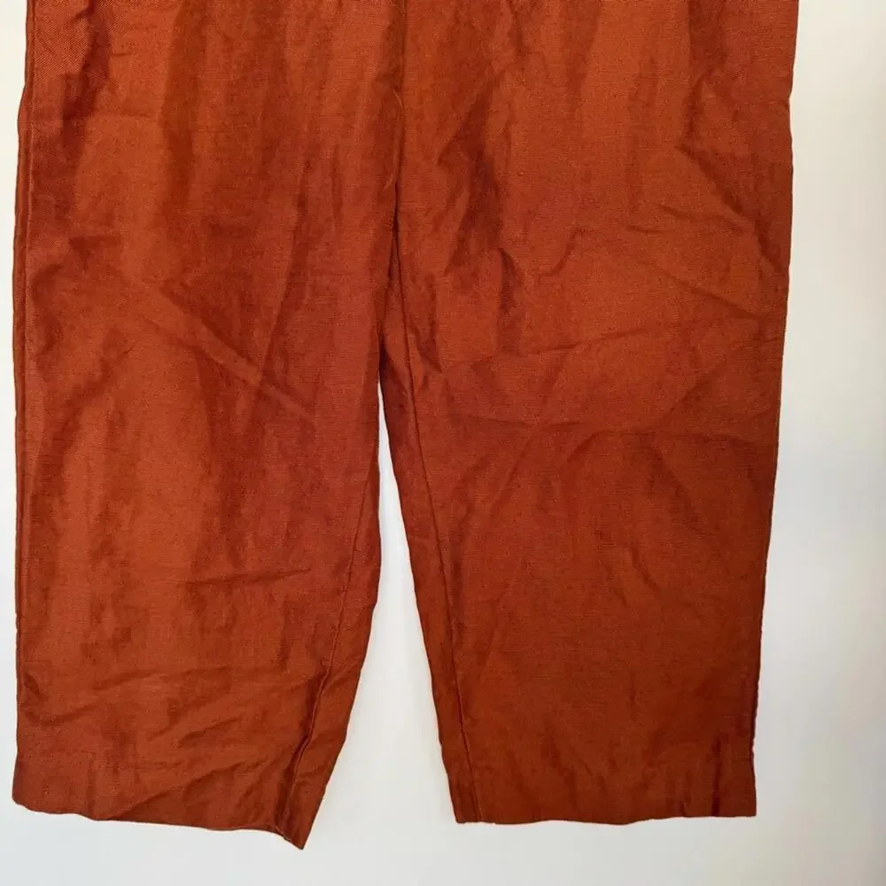 Aritzia Wilfred Carrot High Waisted Tapered Linen Trousers - Anise - 8